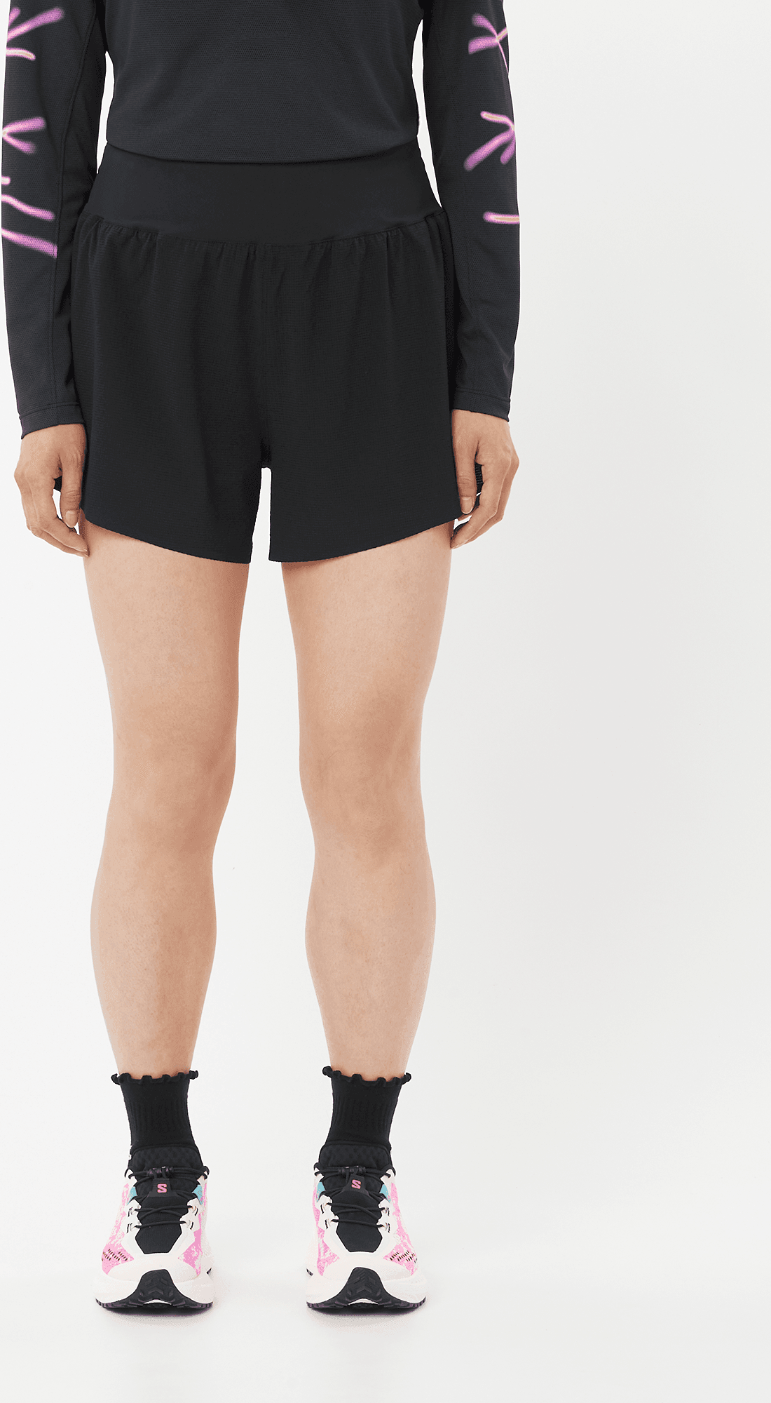 Salomon Women's Sense Aero Stow 4 Löparshorts - Deep Black