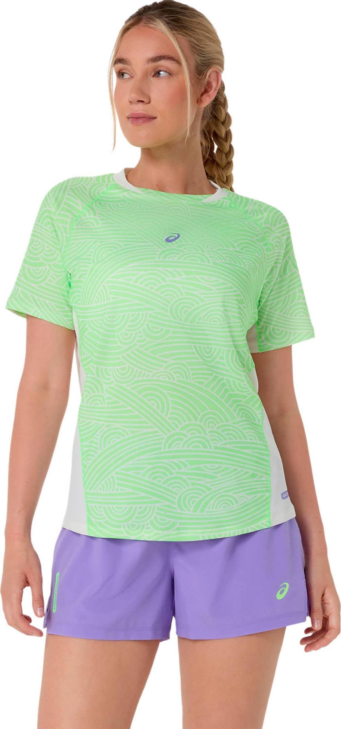 Asics Court T-Shirt Damer - Cream/Illuminate Green