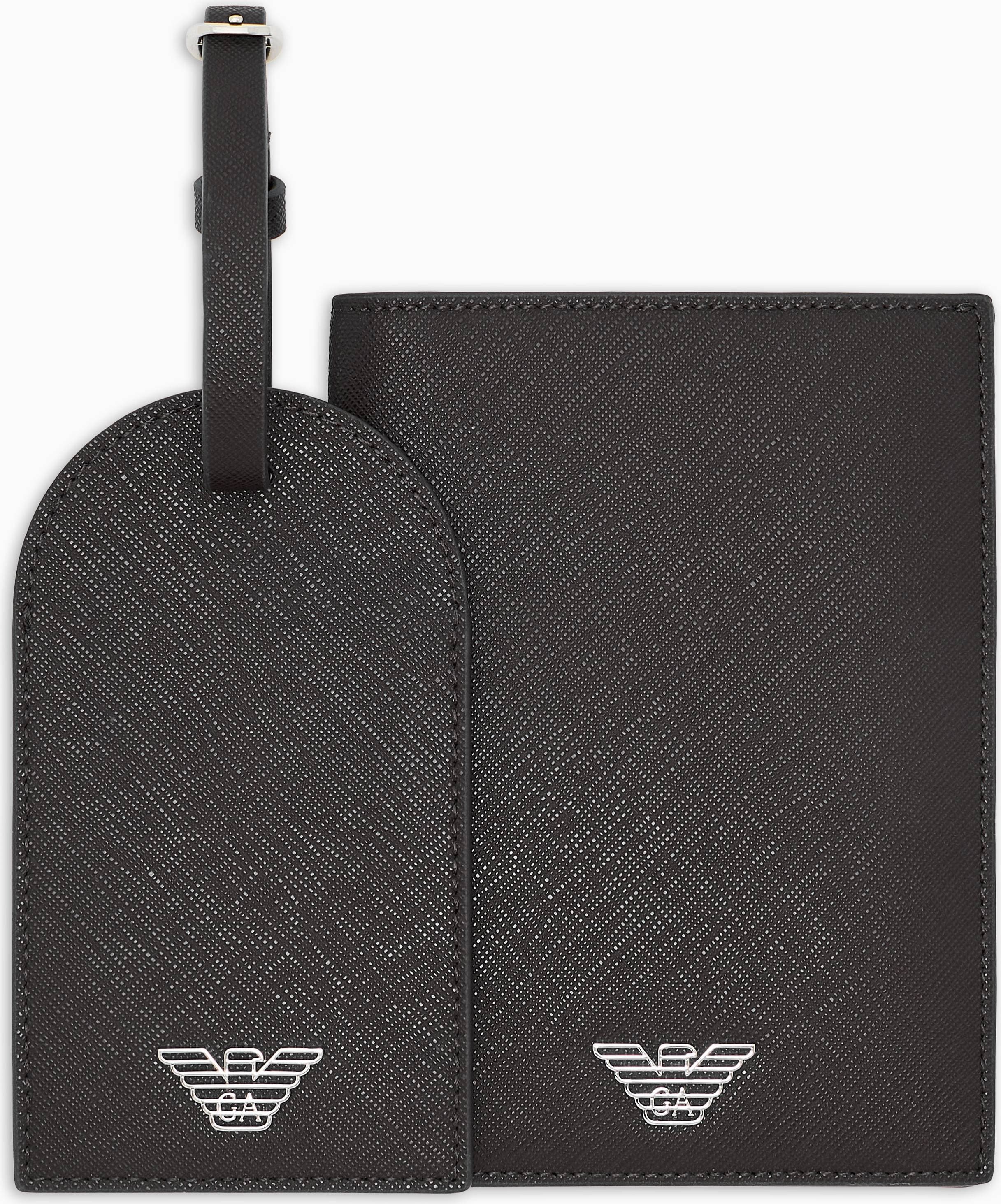 Emporio Armani ASV Gift Box Regenerated Saffiano Passport Holder Tag