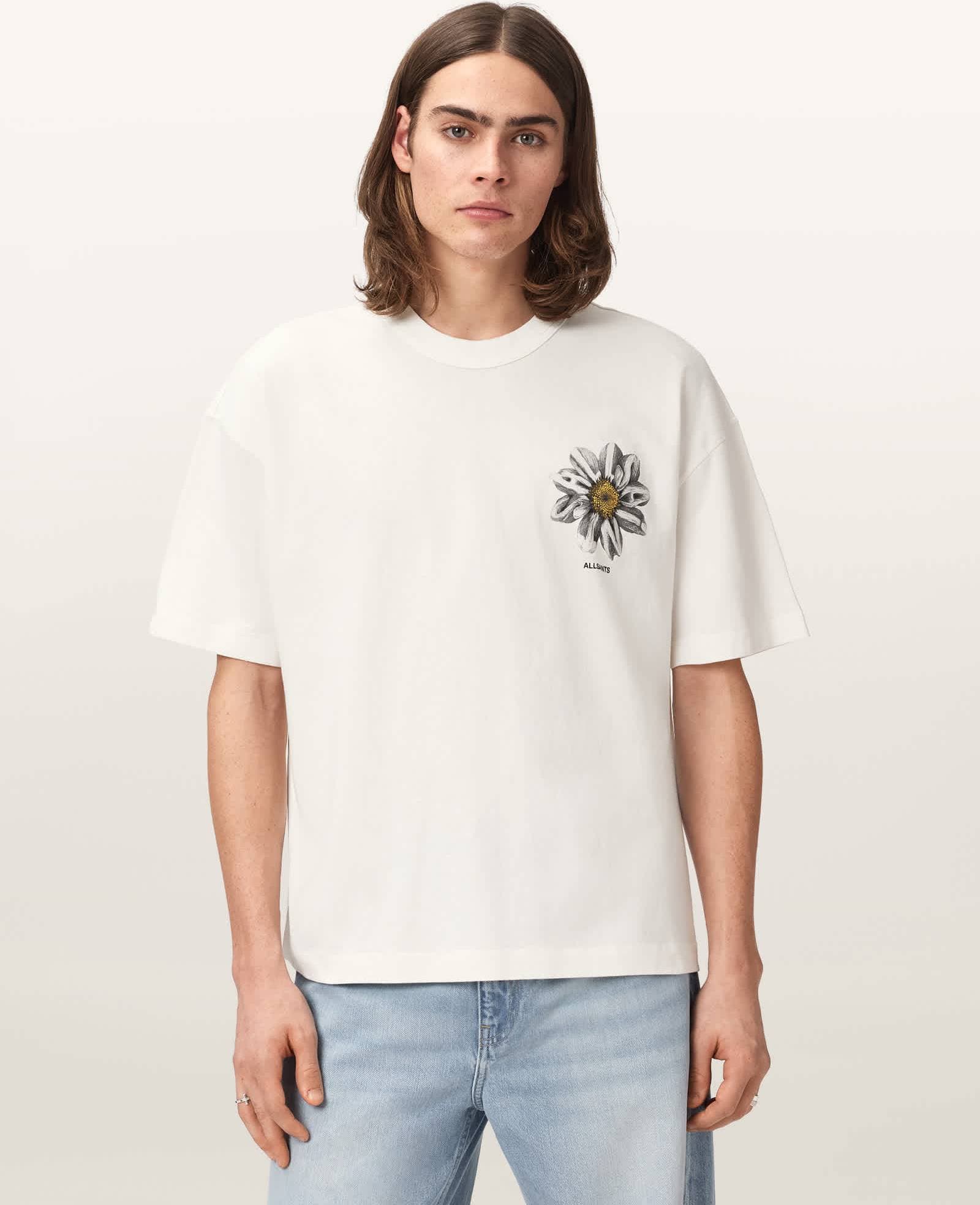 AllSaints Toppar Oversized Kortärmad Grafik T-shirt - Bomull