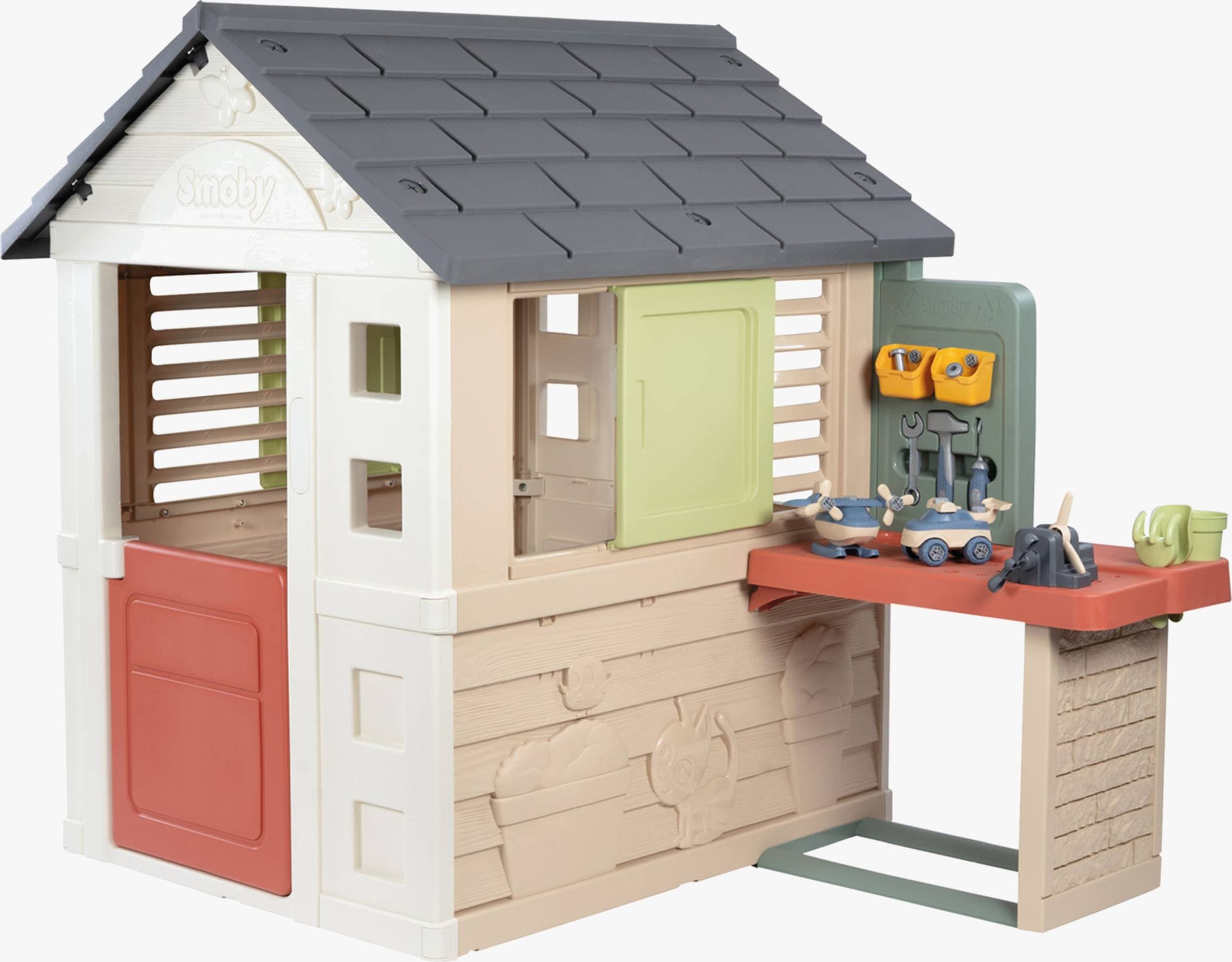 Smoby Life Lekstuga Med Verkstad
