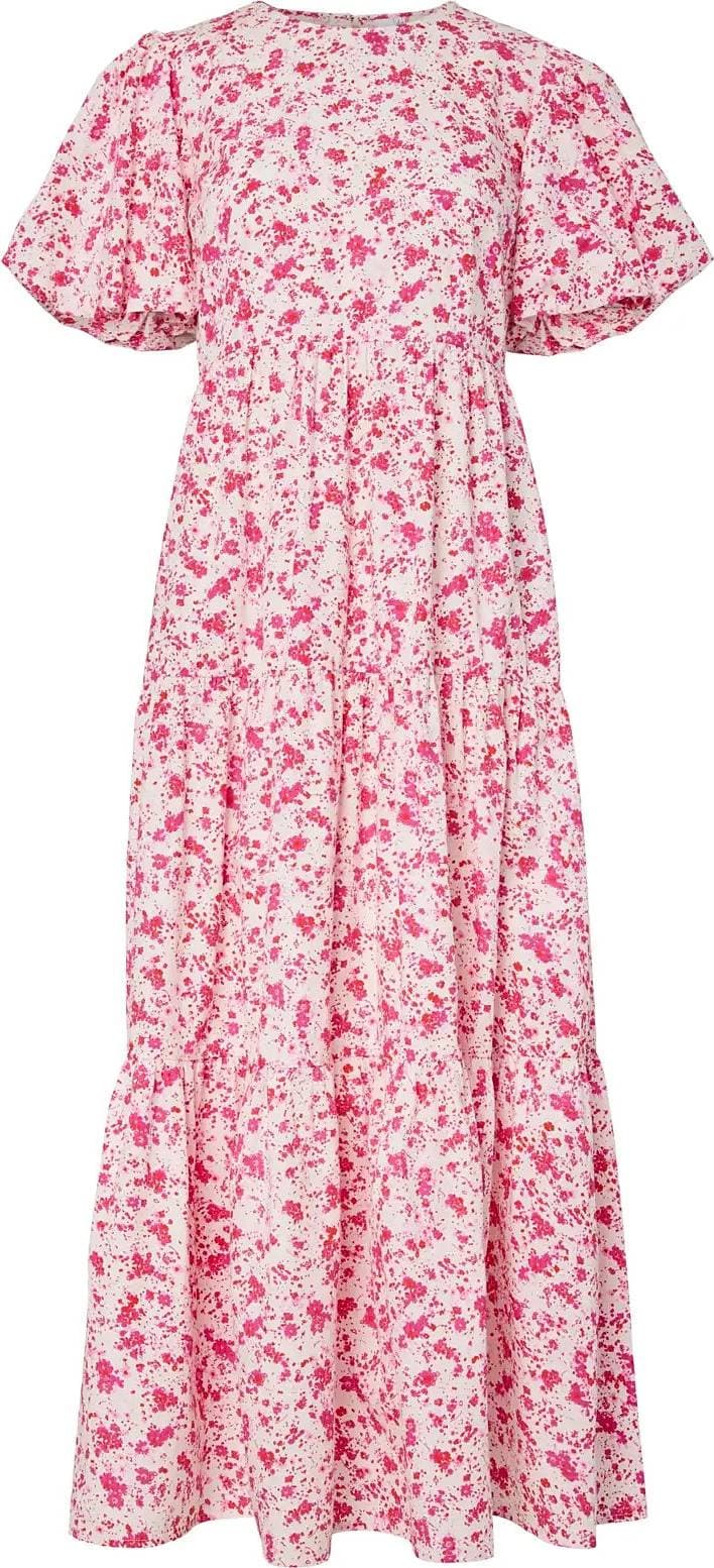 Yas colea Ss Ankle Dress Långa Klänningar - Pink/Rosa/Röd/Vit