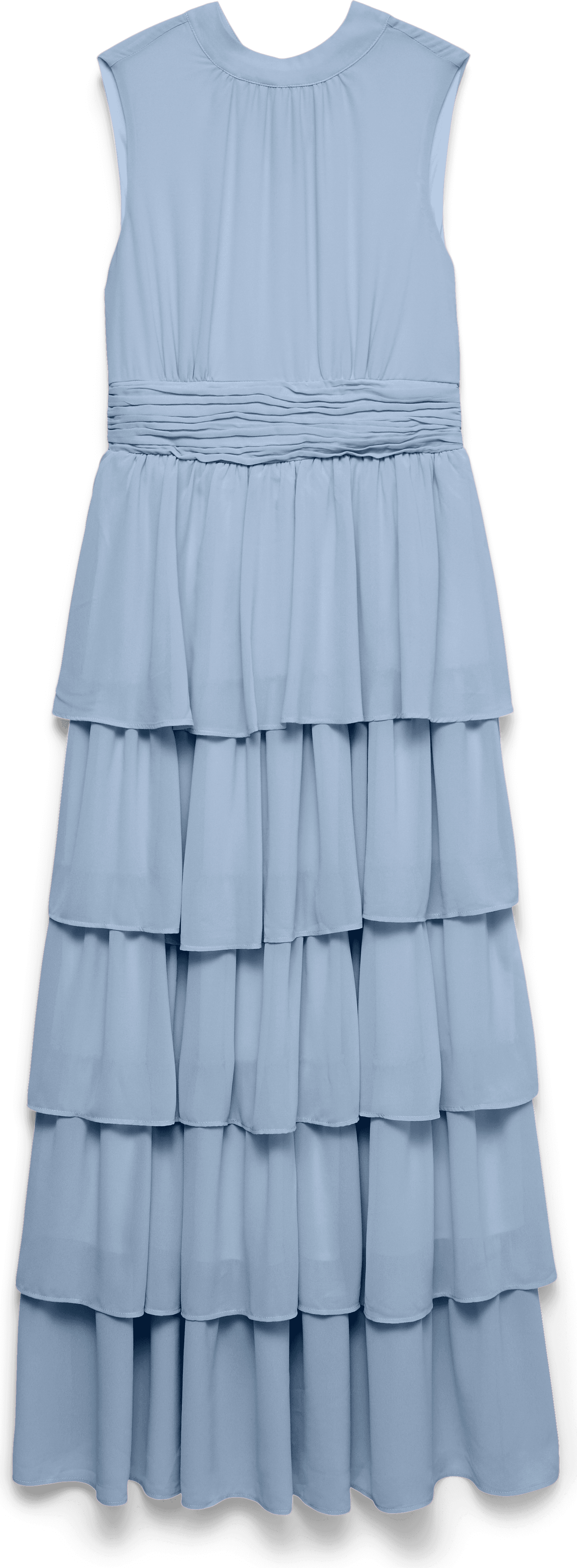 Vero Moda Vmserena Sl Long Frill Dress Wvn - Blue