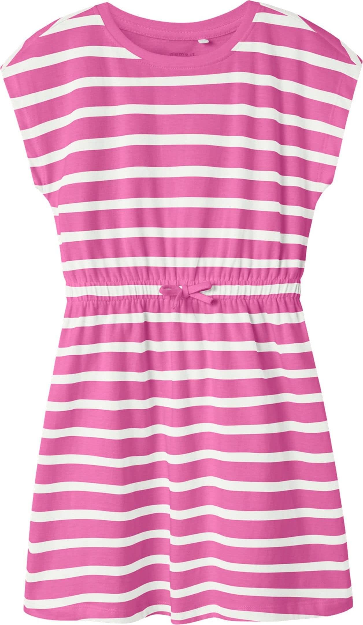 Name It NkfMie Ss Dress Noos Kortärmad Klänning - Rosa/Vit