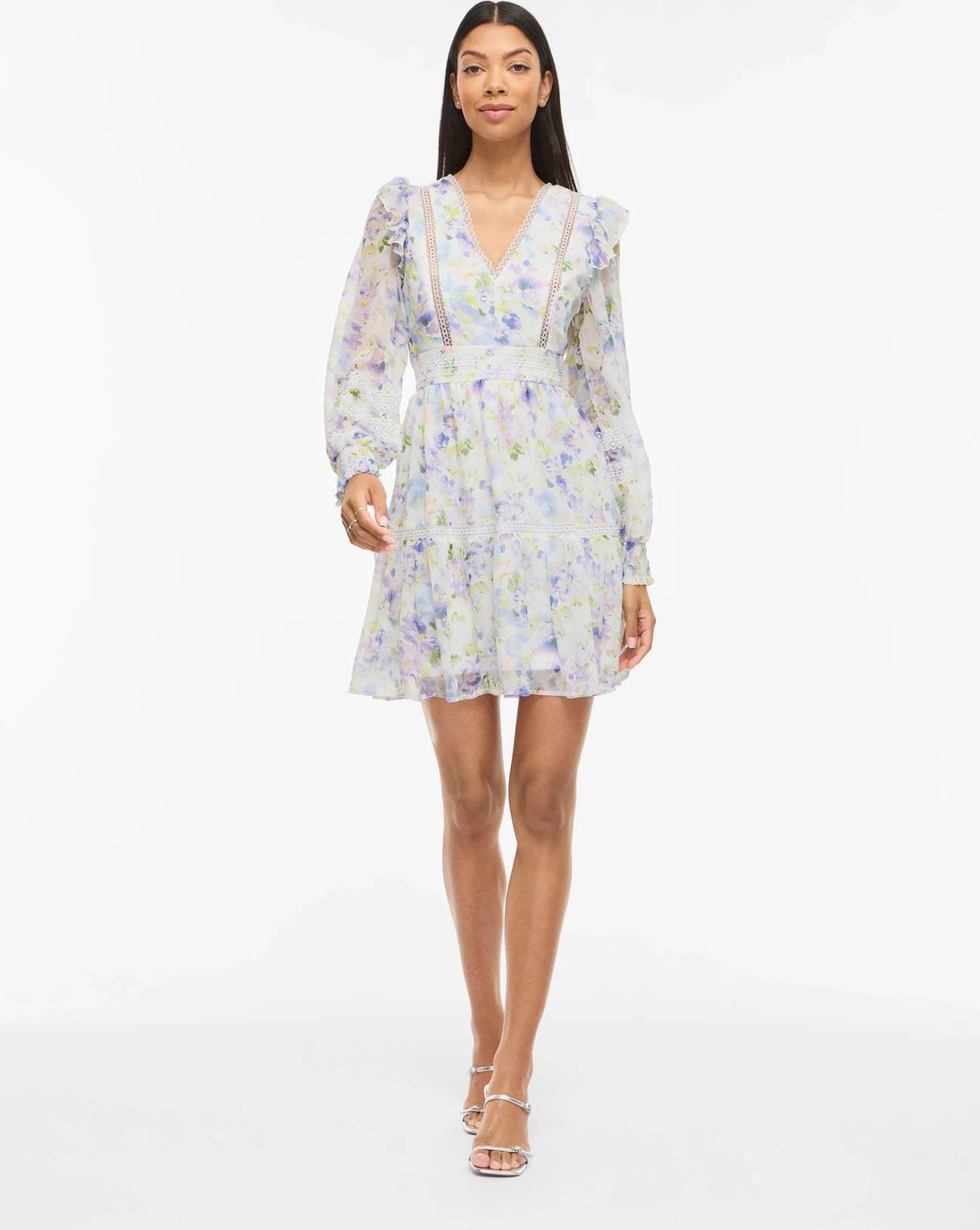 Vila Viroman Dress Jerseyklänning - Flerfärgad/Vit