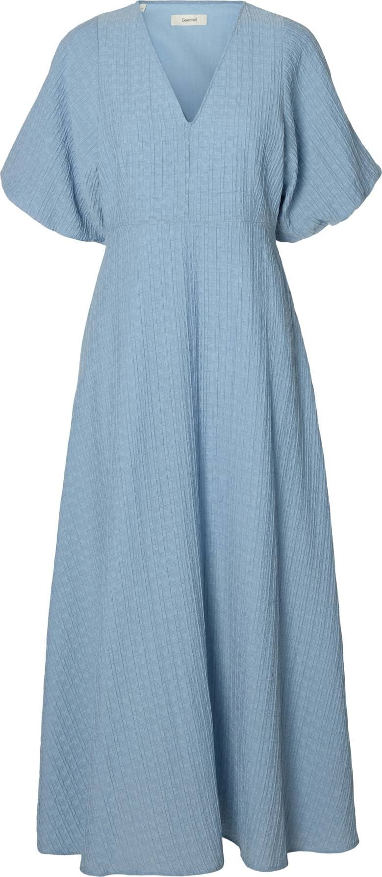 Selected Slwmaddie Ss Closed Back Midi Dress Noos - Blue