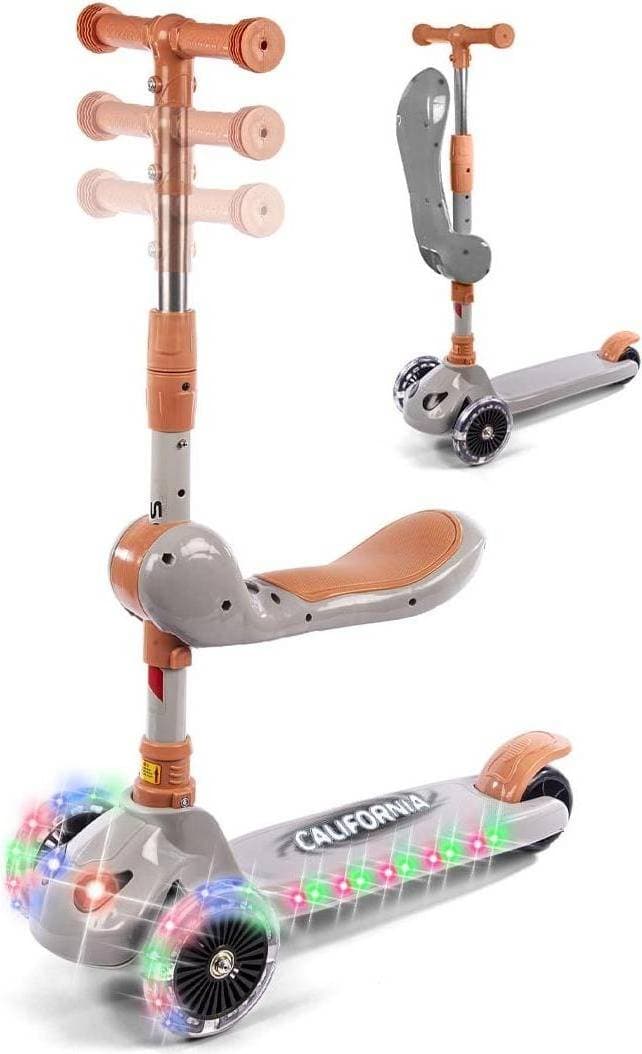 California Scooter 3 Hjul with Seat Light-Up Wheels
