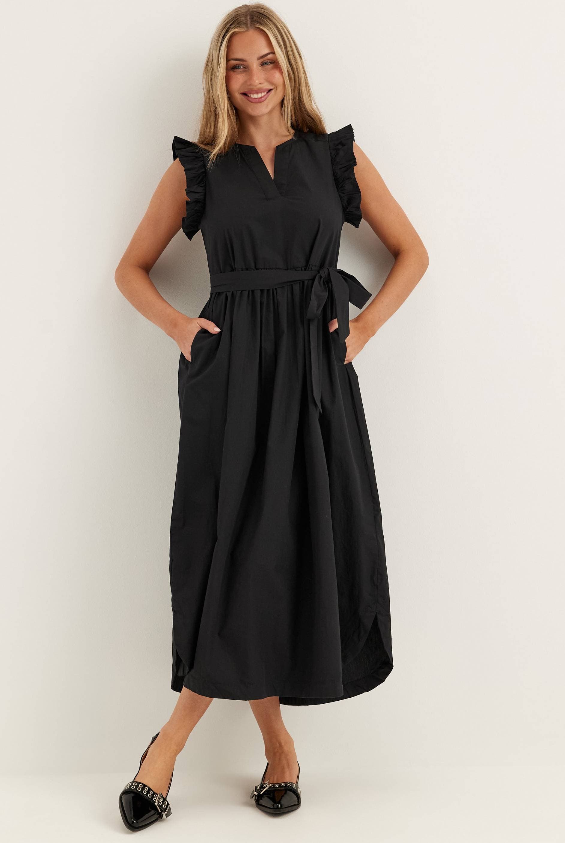Selected Klänning Slfblair-Ida Long Dress Jerseyklänning - Svart