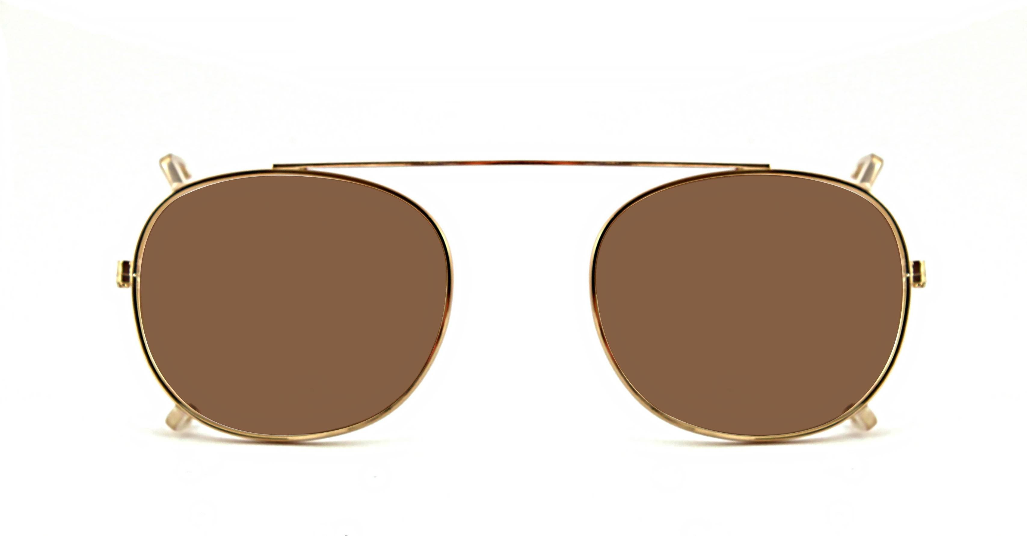 XLab Unisex Clip-on Polarizzato Acetat Guld Brun Pantor - Oro/Marrone