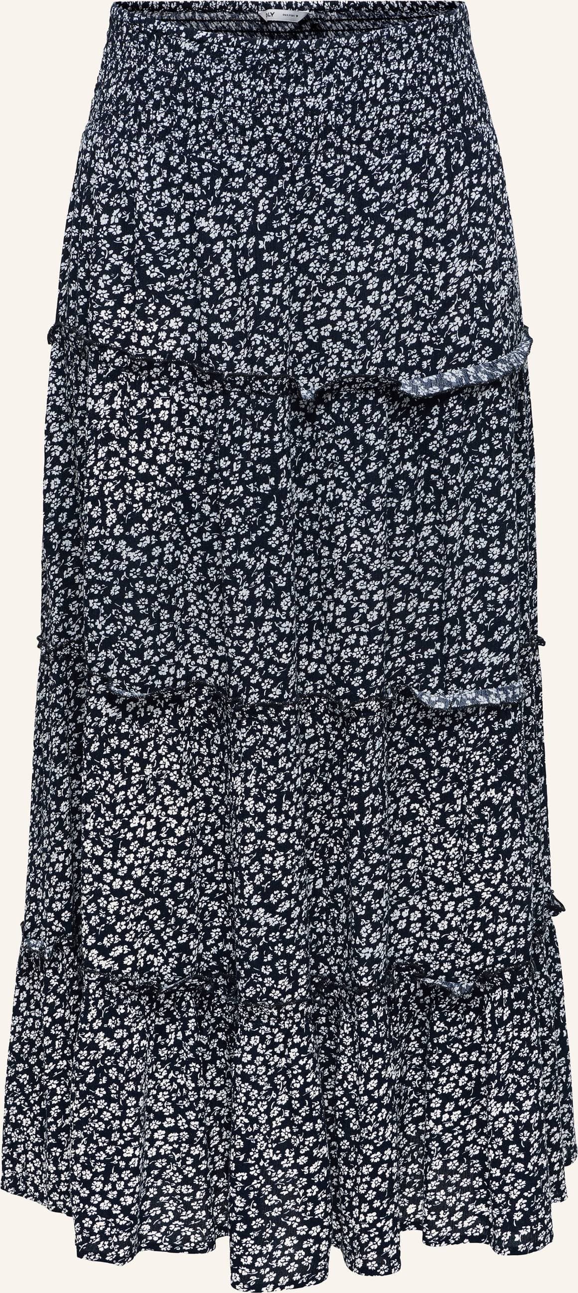 Only Onlfernanda Life Layred Long Skirt Noos - Vit/Navy