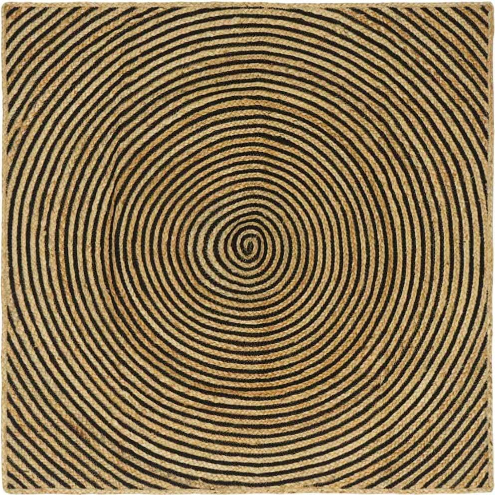 vidaXL Områdesmattor Svart 160 x 160 cm Jute Svart, Natur