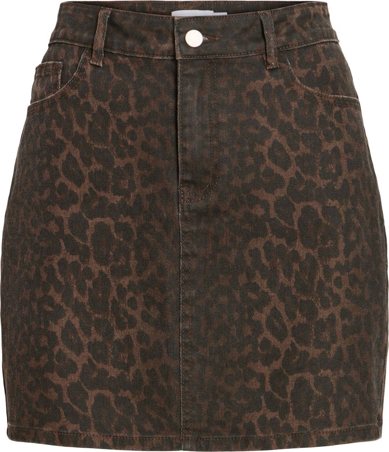 Vila Vichia Leoprint Minikjol - Brun