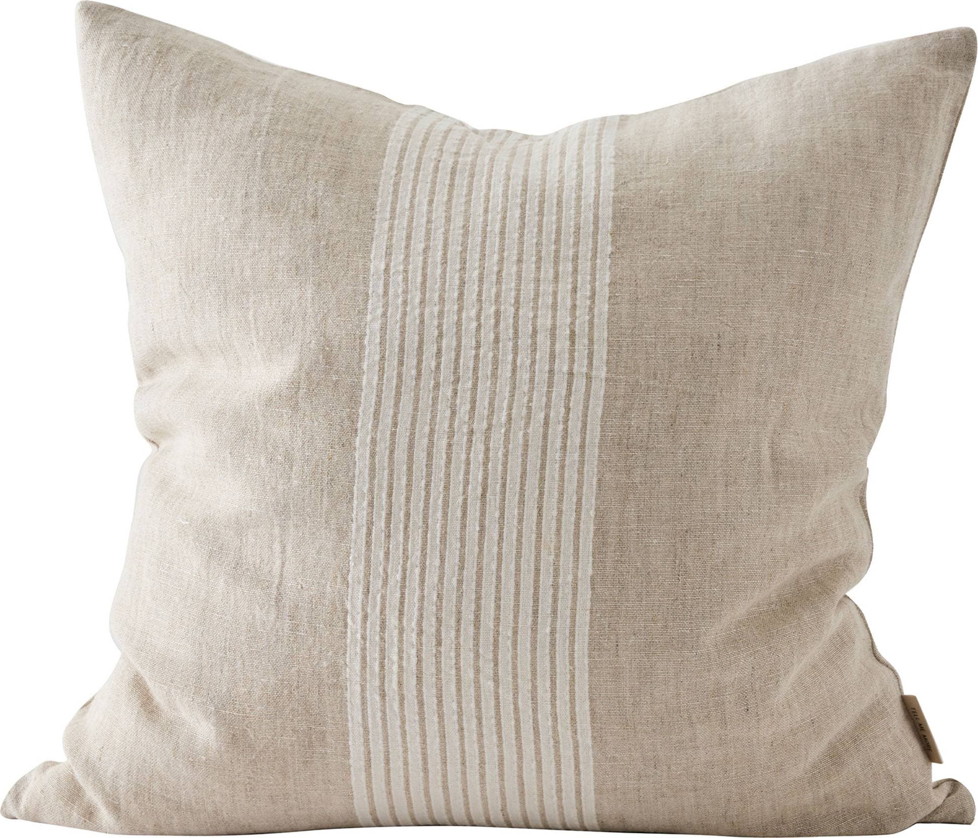Tell Me More Colette Kuddfodral Stripe 50x50 cm Kuddöverdrag Natur, Beige